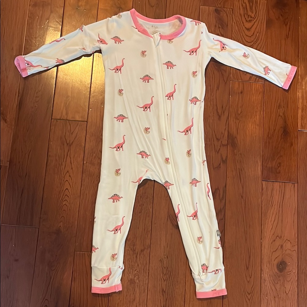 Kyte baby 2T Rose Jurassic zipper romper